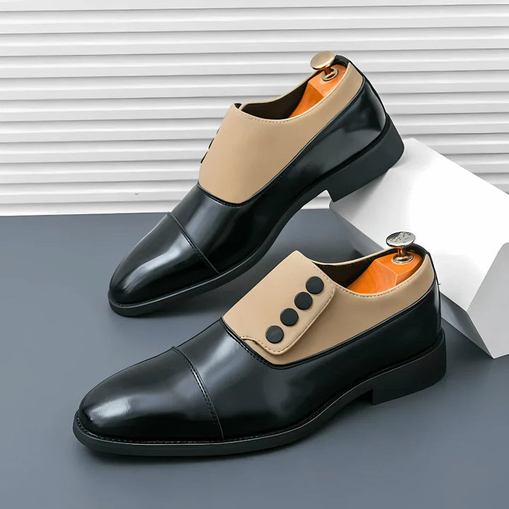 Men’s Full-Grain Leather Cap-Toe Strap Loafers
