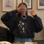 Women’s Halloween Graphic Crew Neck Sweatshirt-HighTouch