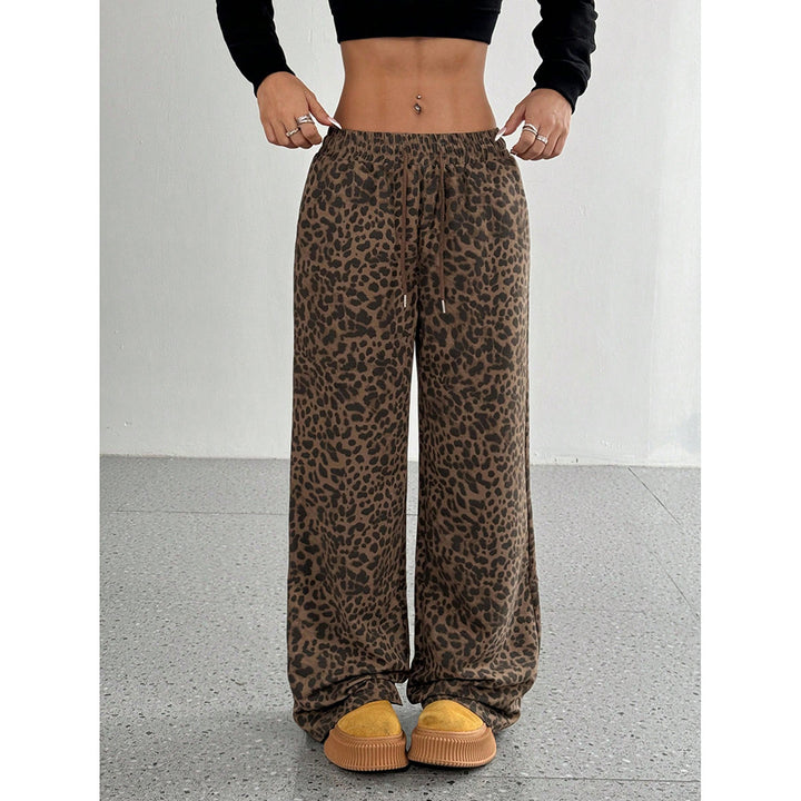Leopard Print Floral Print Casual Jumpsuit Wide Leg Loose-HighTouch