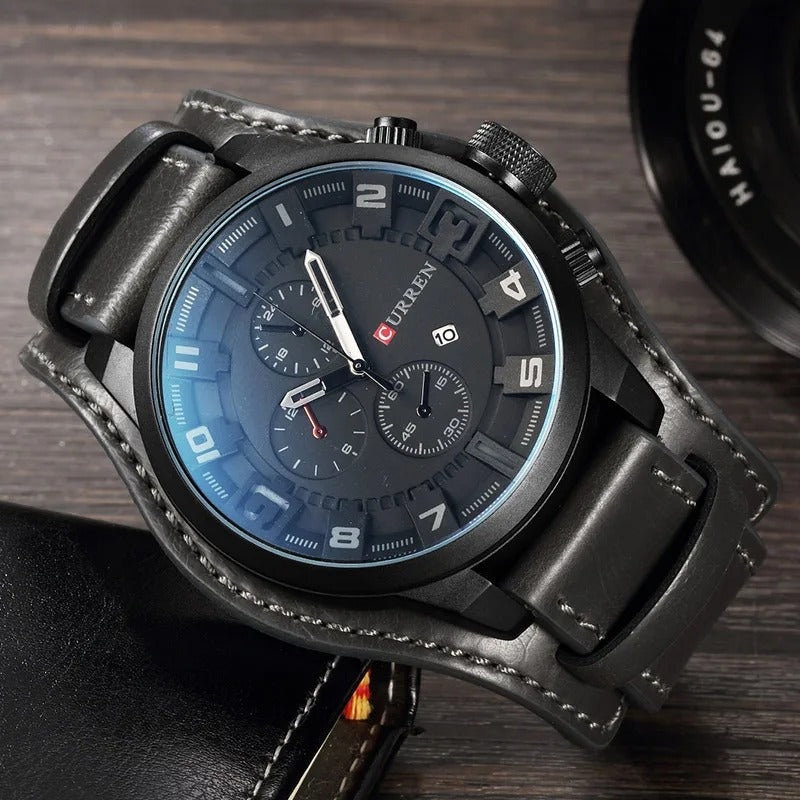 Men's Leather Chronograph Watch | Cowhide Strap