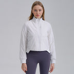 Zipper Short Woman Cotton Dress | Long Sleeve Nylon Blend-HighTouch