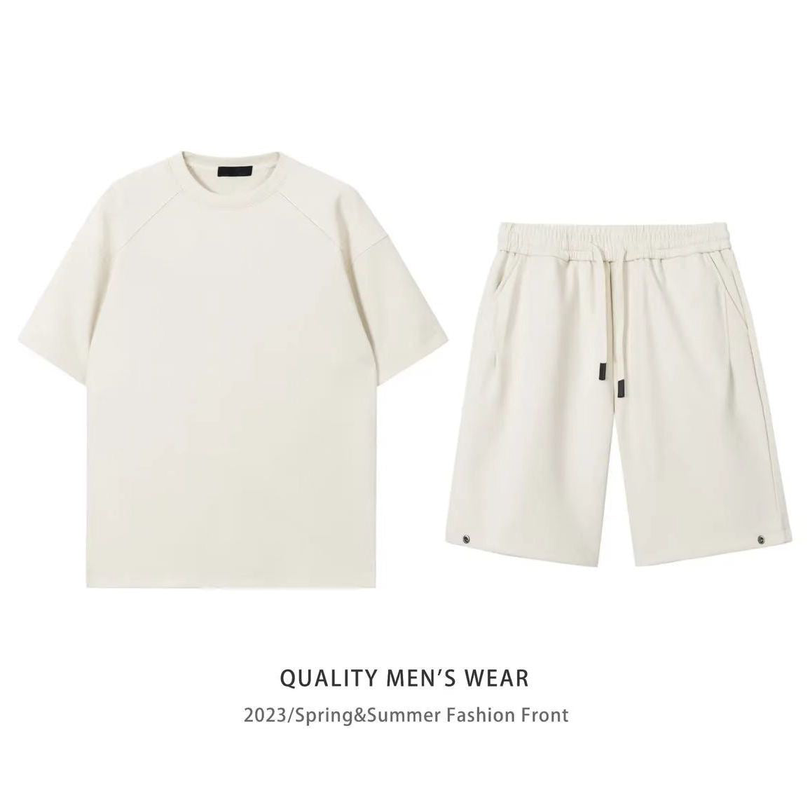 Summer Short Sleeve Cotton Casual Wear T-Shirt & Shorts Set-HighTouch