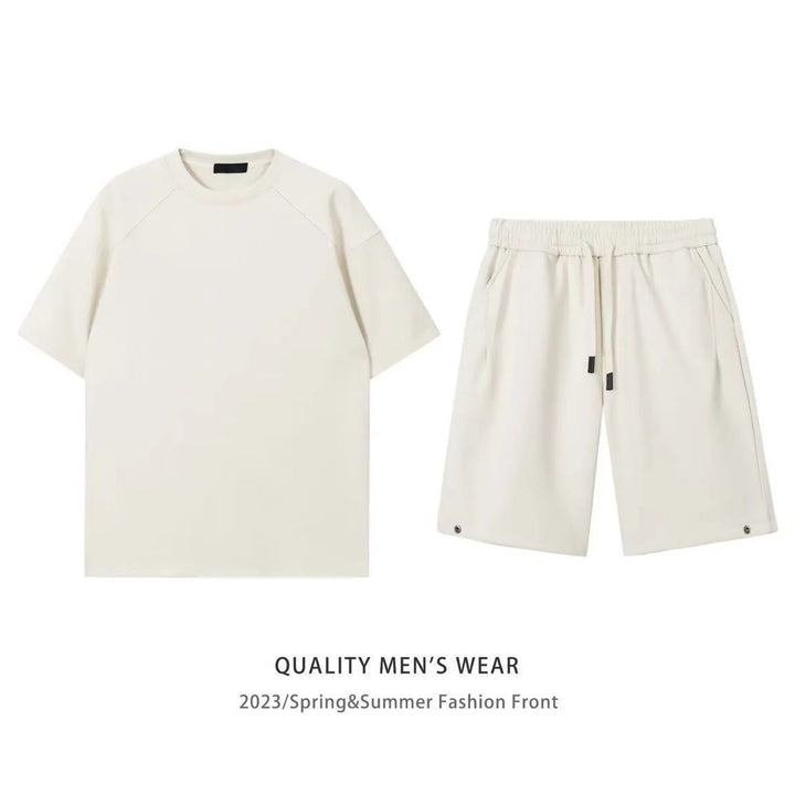 Summer Short Sleeve Cotton Casual Wear T-Shirt & Shorts Set-HighTouch