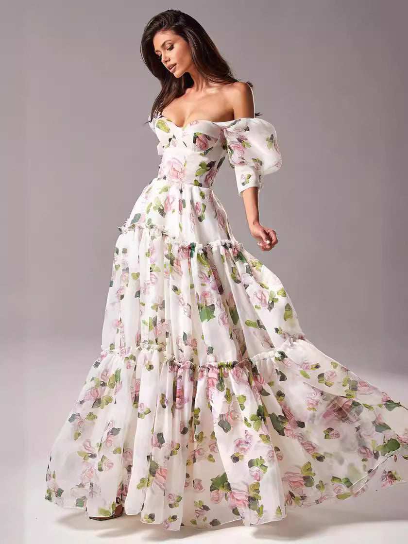 Women's Fashion Temperament Night Dew Shoulder Dress-HighTouch