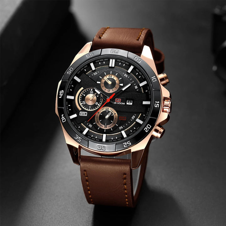 Men's Chronograph Leather Watch – Maverick
