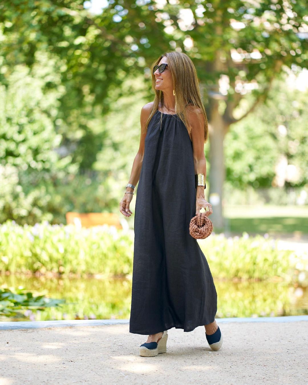 Women's Hanging Neck Dress – Soft Cotton-Polyester Casual Mini Dress-HighTouch