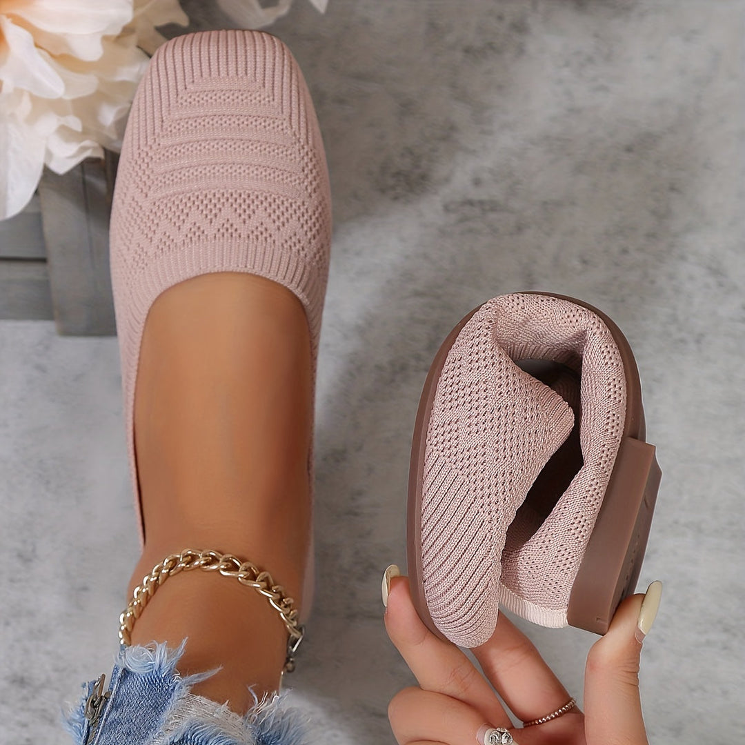 Women's Woven Flats - Breathable Slip On Casual Loafer Shoes