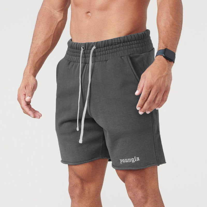 Men’s Loose-Fit Cotton Athletic Shorts – Casual Running Middle Pants