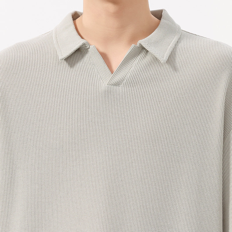 Fashion Simple Polo Shirt Loose Comfortable Men's T-shirt-HighTouch