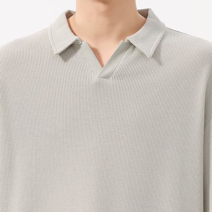 Fashion Simple Polo Shirt Loose Comfortable Men's T-shirt-HighTouch
