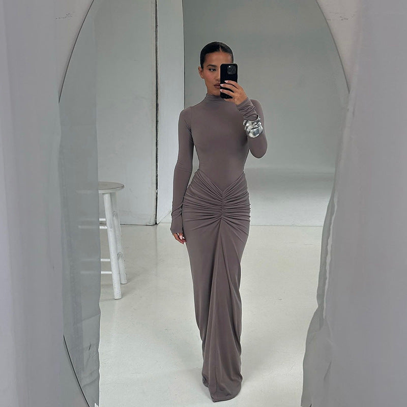 Pleated Waist Dress UK-HighTouch