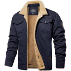 Mens Warm Thick Down Filled Winter Jacket With Button Closure And Windproof