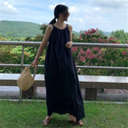 Cotton & Linen Holiday Dress | Plain Pattern with Resin Fixing Process-HighTouch