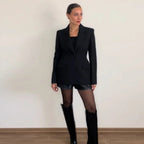 Plus Size Black Suit Coat-HighTouch