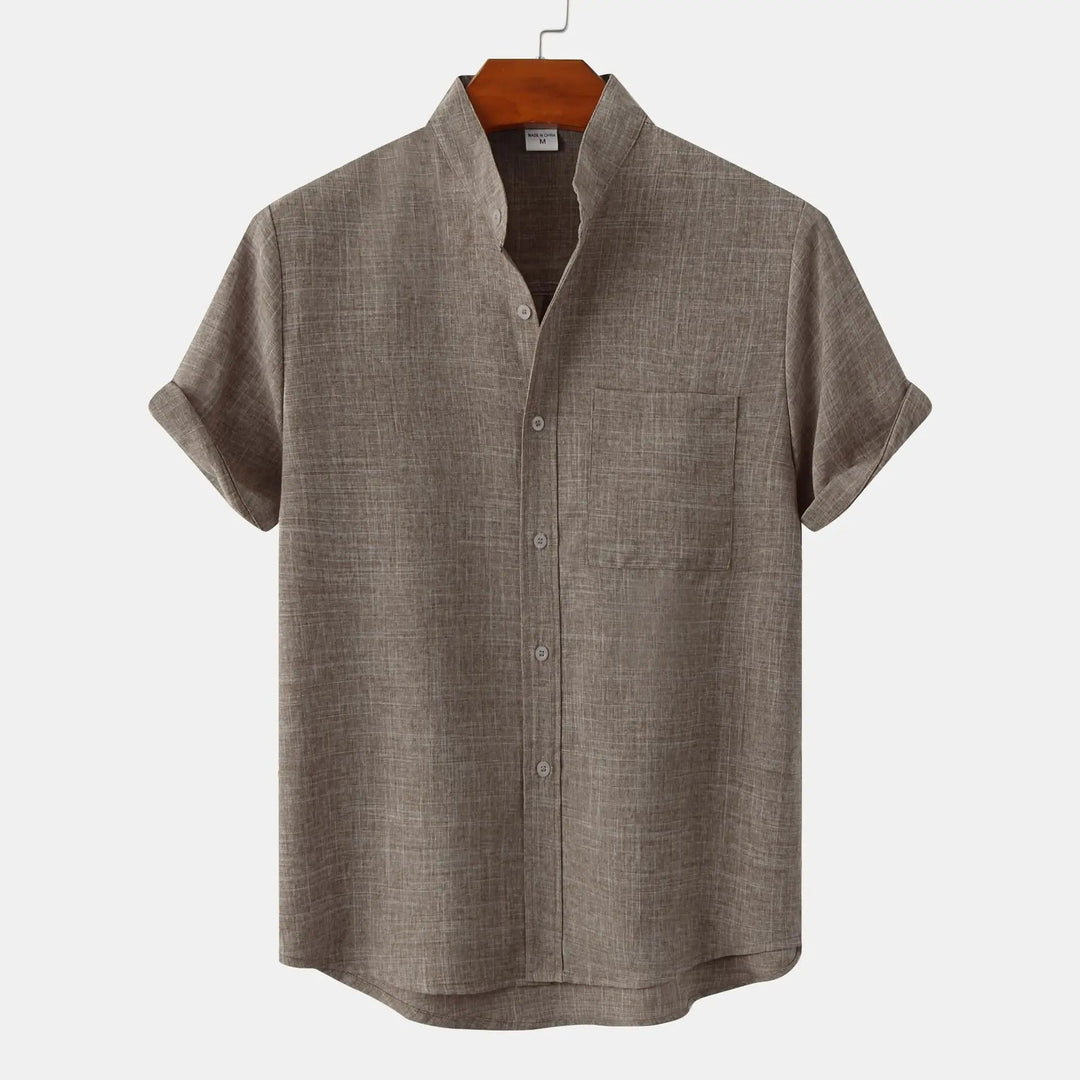 Men's Cotton-Linen Short Sleeve Shirt