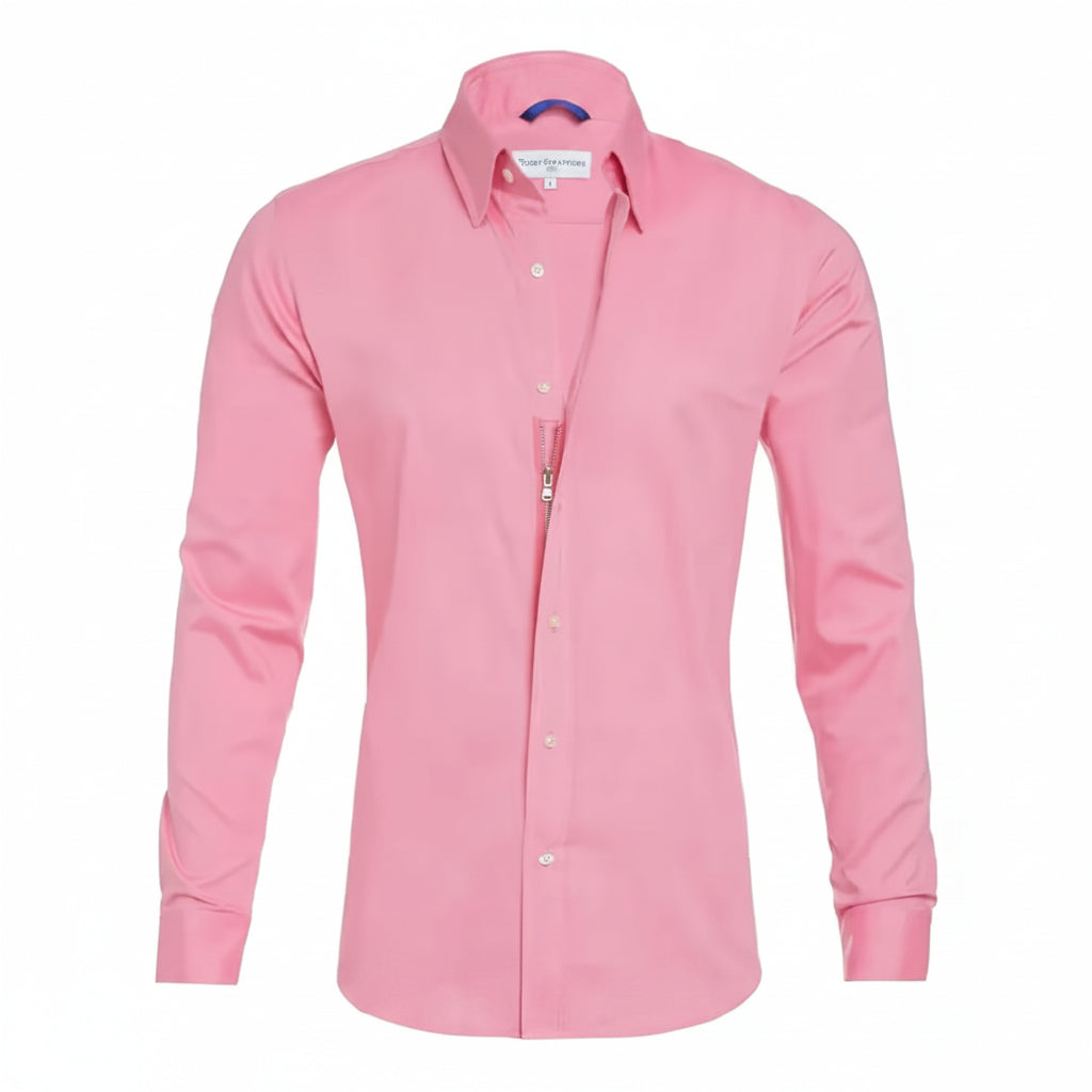 Men’s Slim Fit Long Sleeve Shirt – Comfortable Stretch Cotton-HighTouch