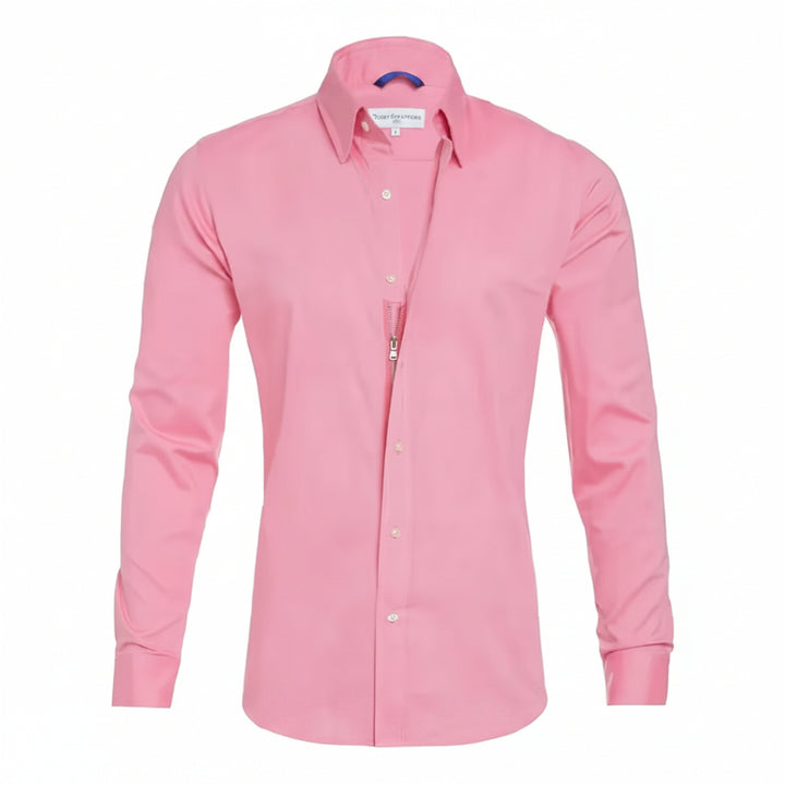 Men’s Slim Fit Long Sleeve Shirt – Comfortable Stretch Cotton-HighTouch