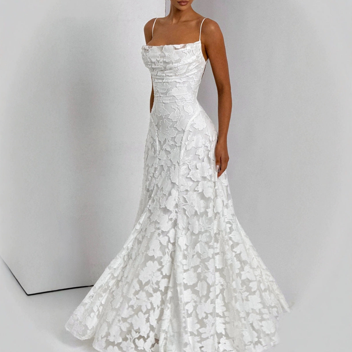 Floral Lace Maxi Dress for Special Occasions-HighTouch