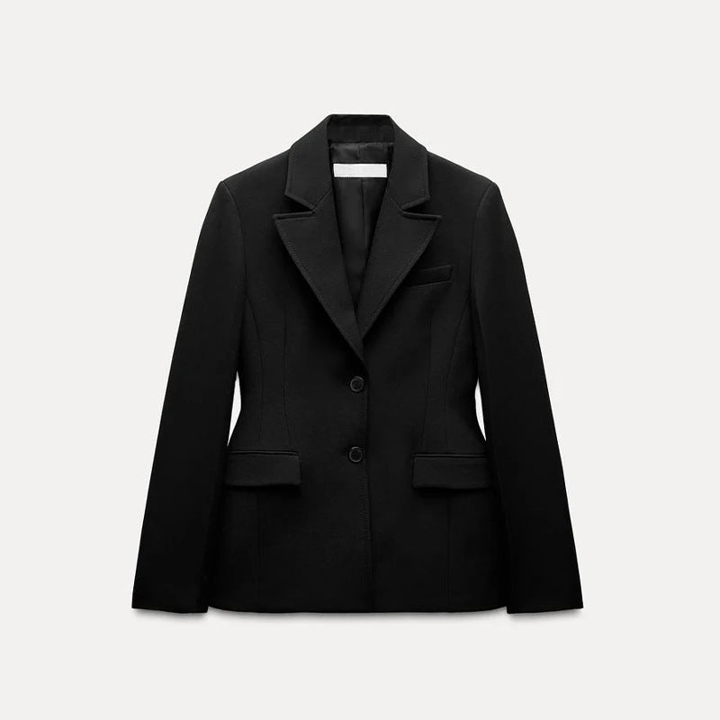 Plus Size Black Suit Coat-HighTouch
