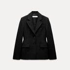 Plus Size Black Suit Coat-HighTouch