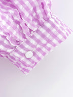 Purple and White Plaid Dress-HighTouch