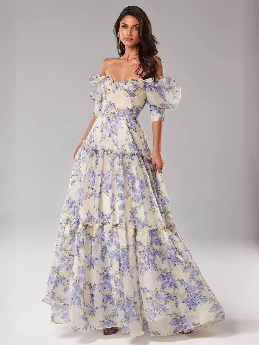 Women's Fashion Temperament Night Dew Shoulder Dress-HighTouch