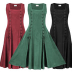 Cotton & Linen Medieval Renaissance Dress – Unisex Historical Style-HighTouch