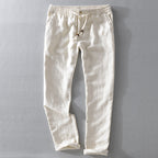 Men’s Linen Pants Casual Loose Fit Summer Lightweight Trousers-HighTouch