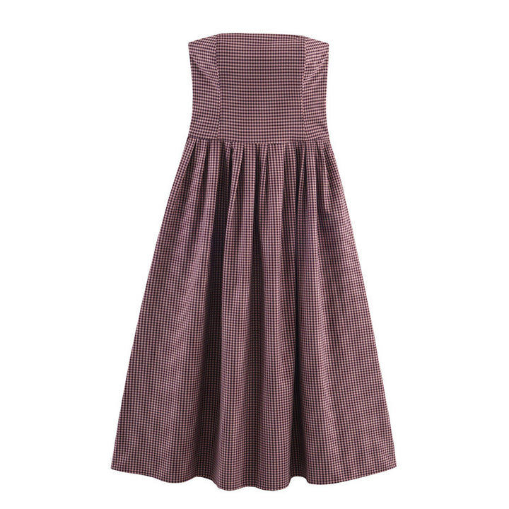 Women’s Asymmetric Pleated Maxi Dress – Elegant European Style-HighTouch