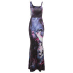 Women's Sling Off-neck Fashion Printing Dress-HighTouch