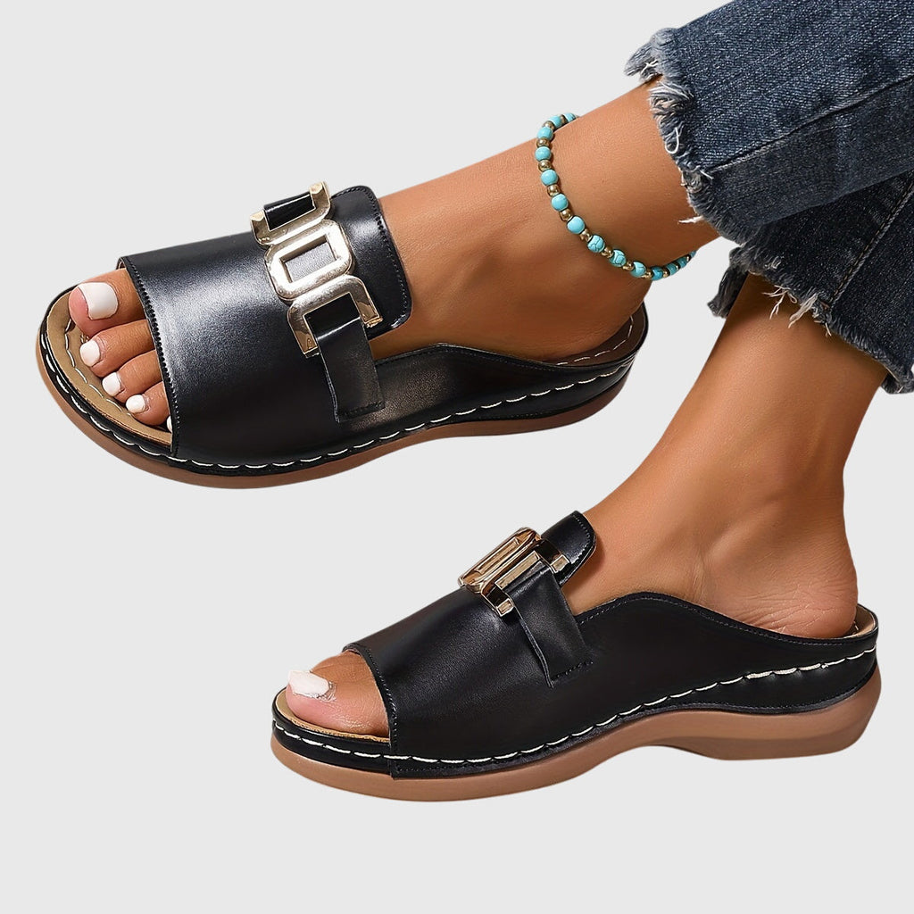 Kathryn Sandals Gold Buckle Elite