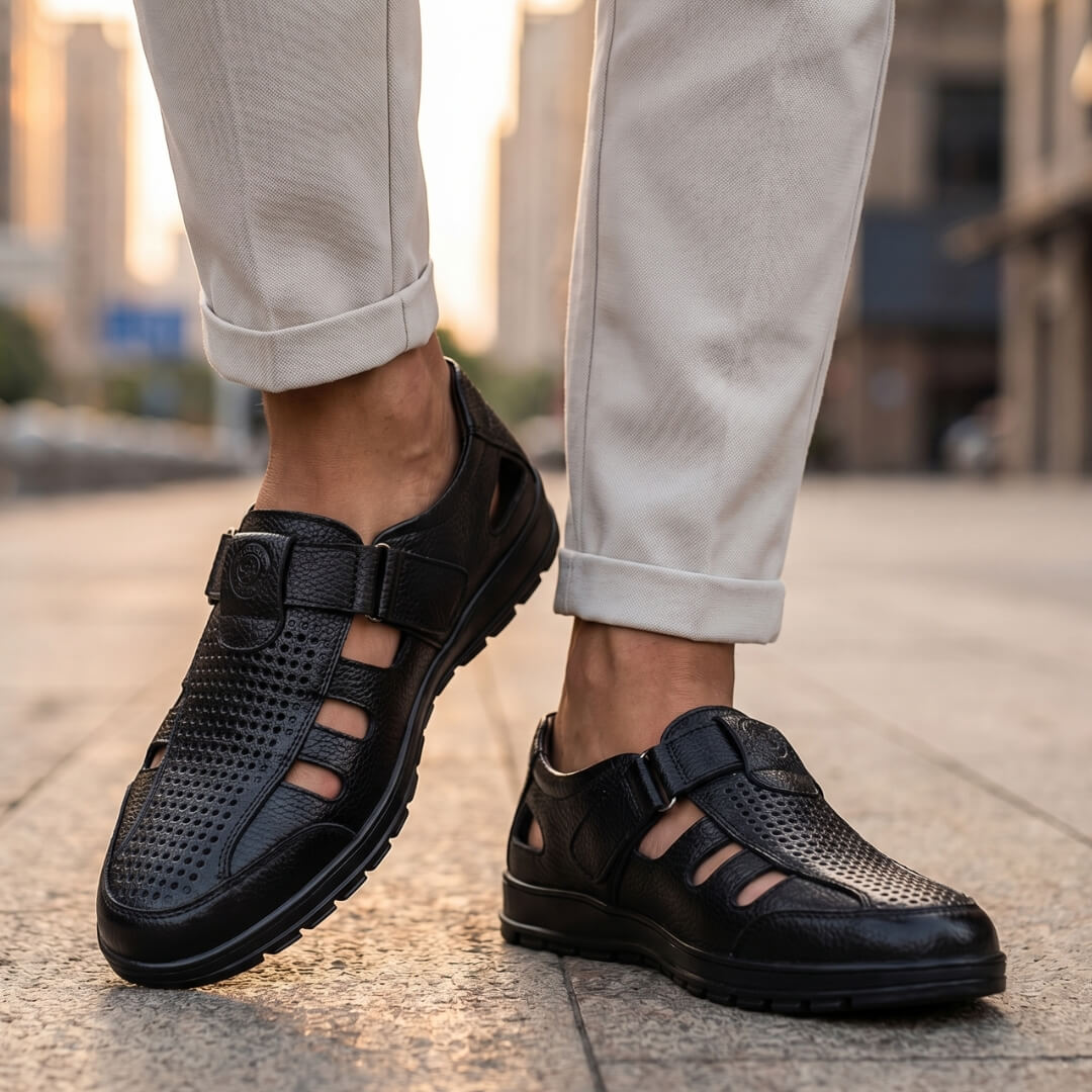 Men's Leather Sandals Comfortable Casual Summer Shoes