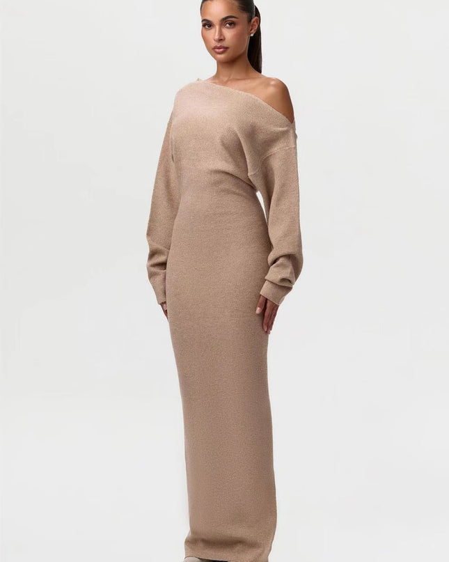 Off‑Shoulder Knitted Bodycon Dress