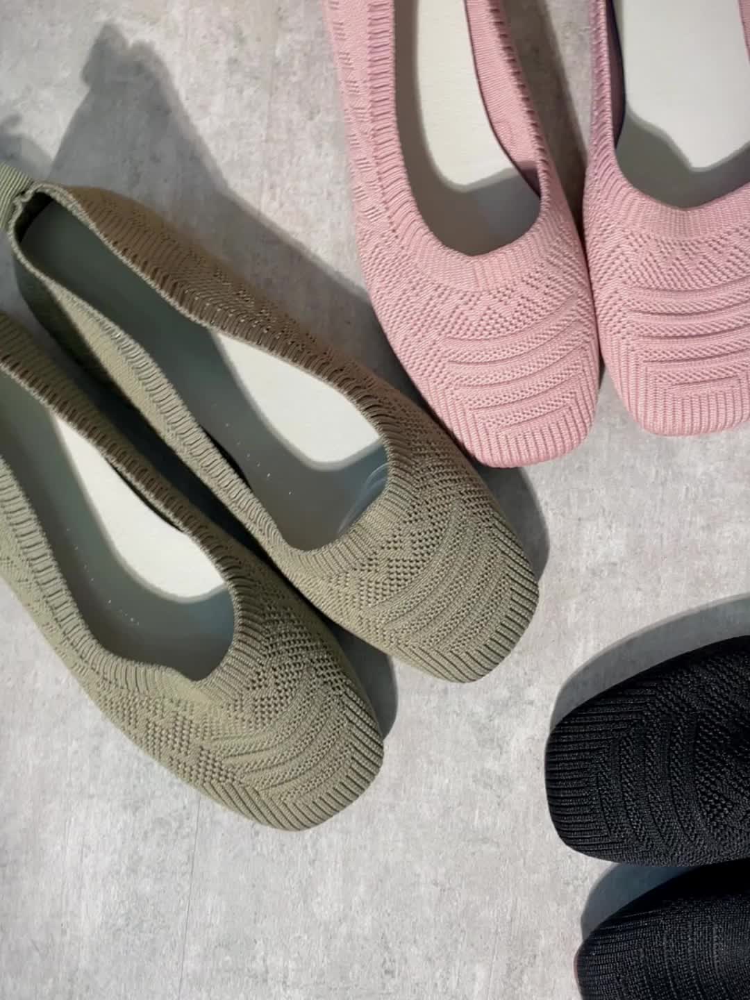 Women's Woven Flats - Breathable Slip On Casual Loafer Shoes