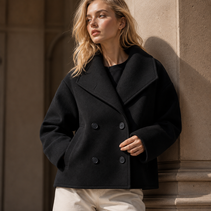 Anabelle Crop Coat - Women's Elegant Cropped Outerwear