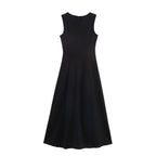 Women's Fresh Sweet Strappy Dress – Collage Stitching Zipper Detail-HighTouch