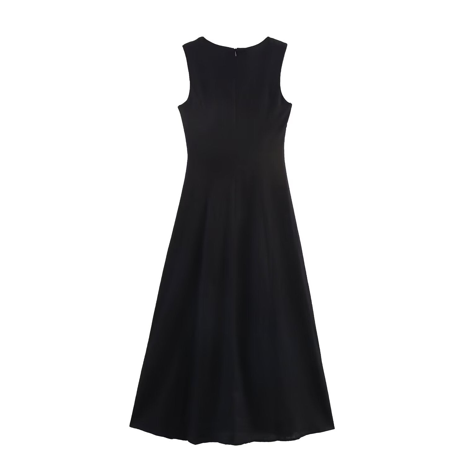 Women's Fresh Sweet Strappy Dress – Collage Stitching Zipper Detail-HighTouch