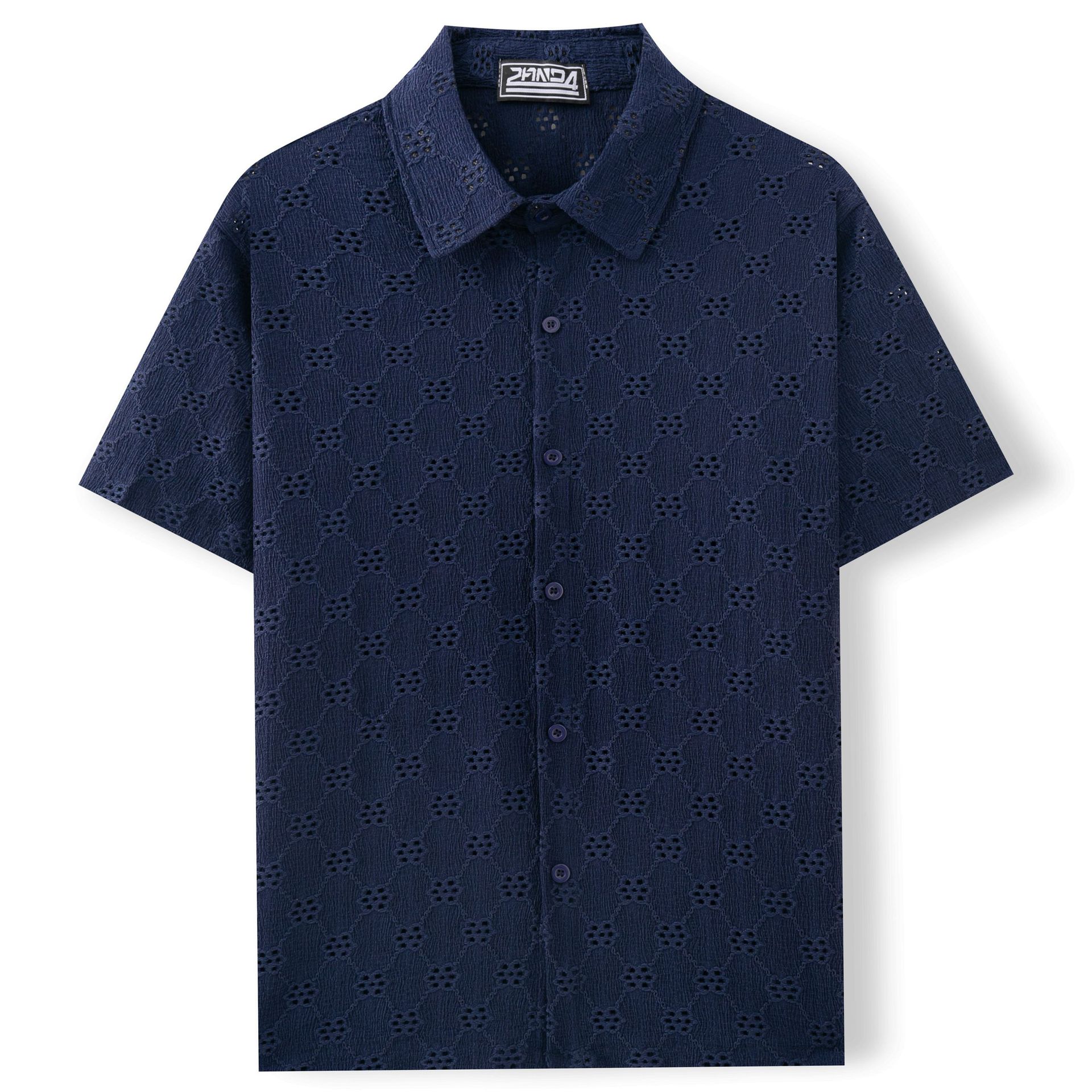 Hollow Jacquard Summer Casual Short Sleeve-HighTouch