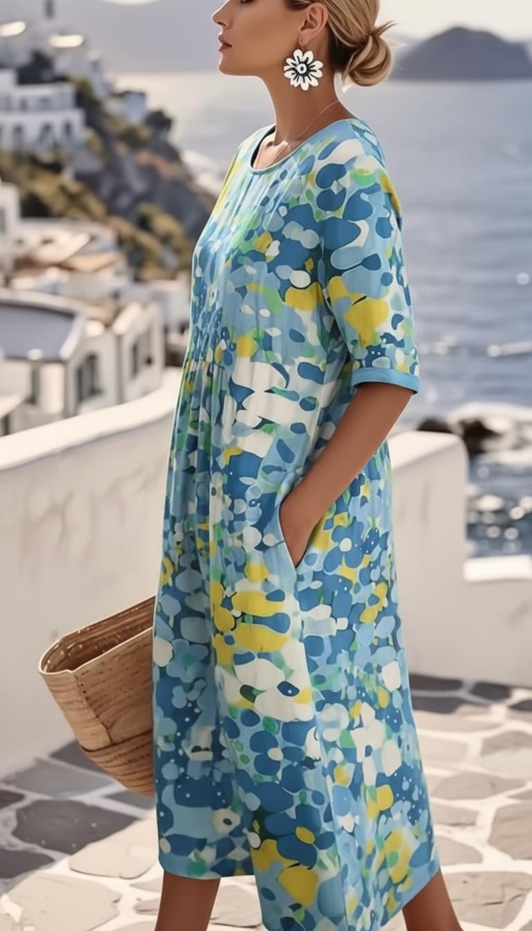 Perse | Floral House Dress Wedding Guest Garden Party Midi