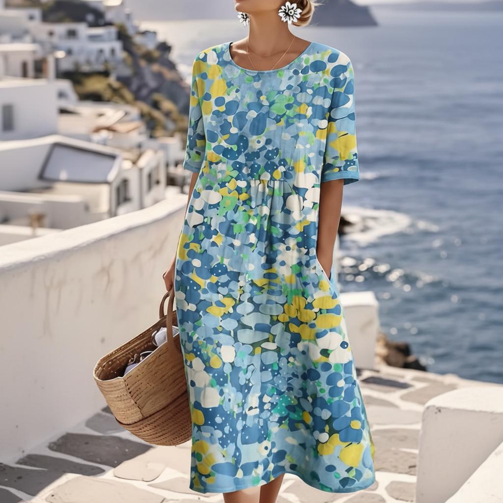 Perse | Floral House Dress Wedding Guest Garden Party Midi