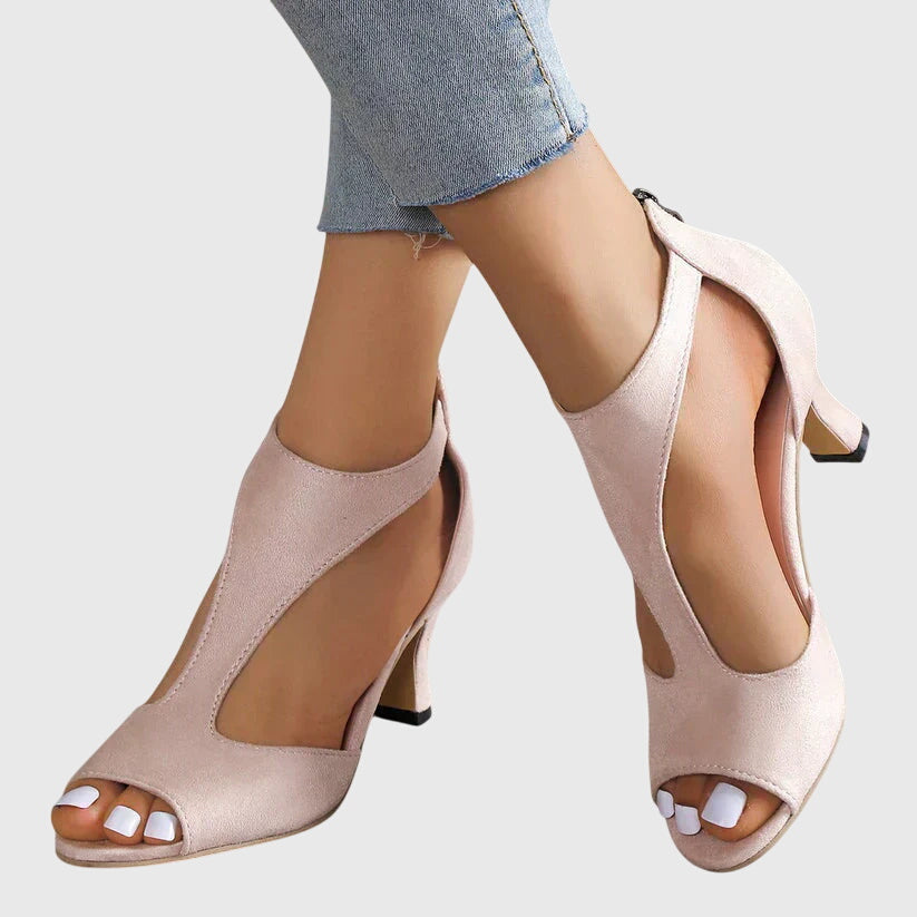 Delfina Leather Orthopedic Heels Lux