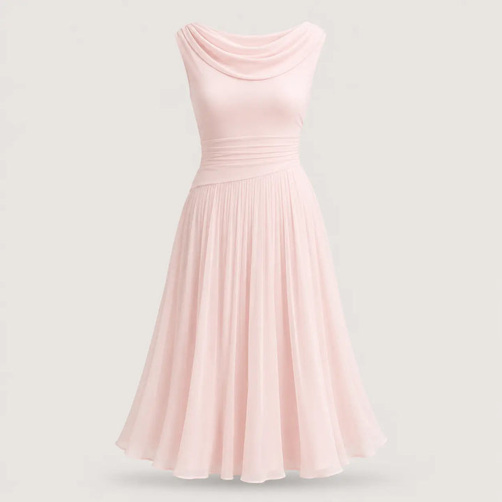Higtouch | Draped Midi Dress For Summer Wedding Guest