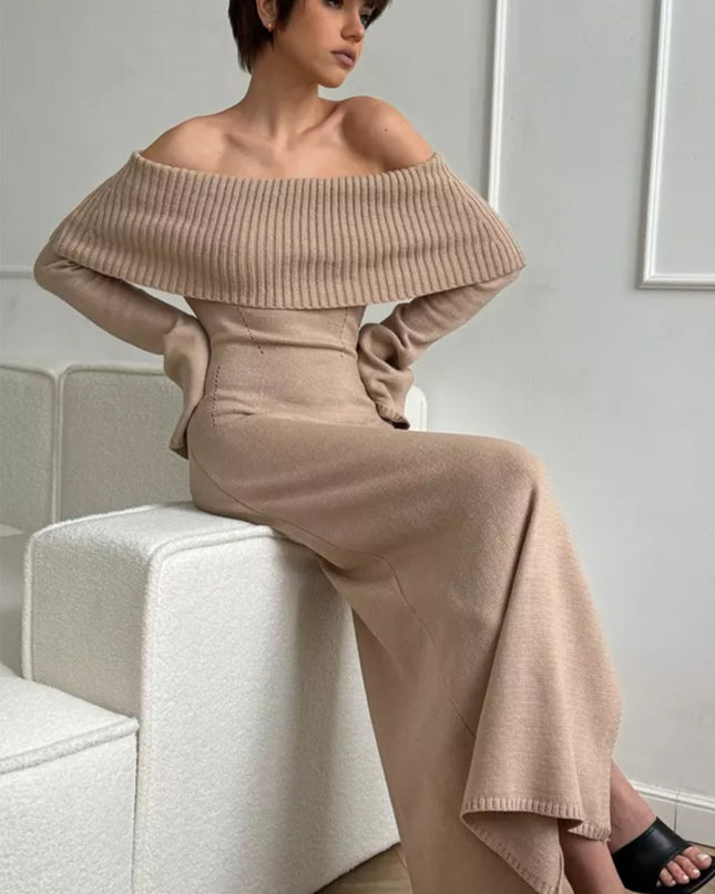 Off-Shoulder Knitted Dress UK