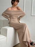 Off-Shoulder Knitted Dress UK-HighTouch