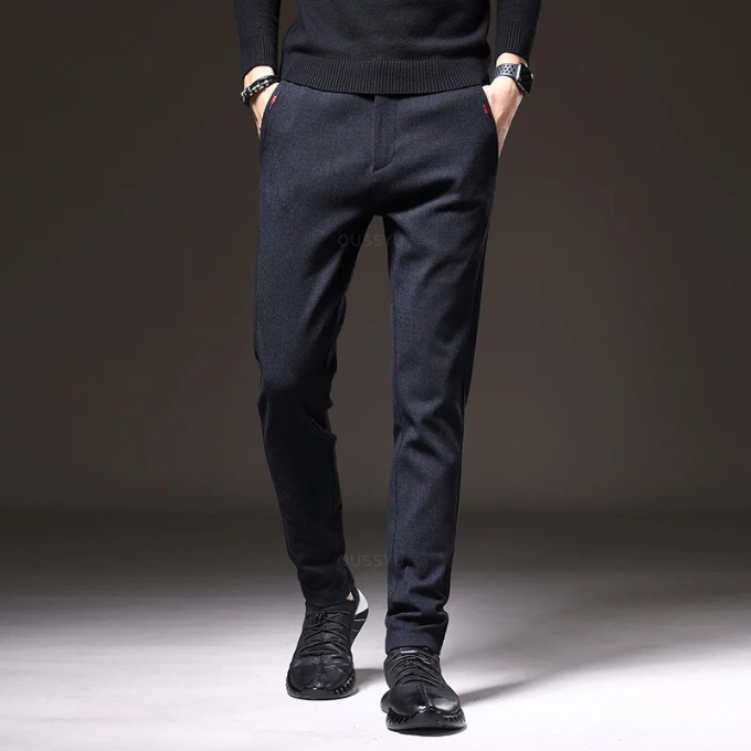 Men's Brushed Fabric Pants for Smart Casual Style