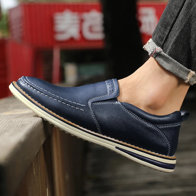 Men's Leather Moccasin Loafers – Cooper