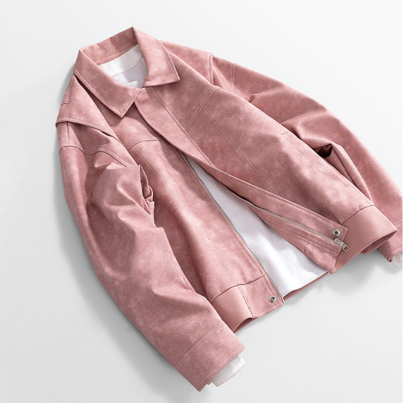 Men's Vegan Leather Bomber Jacket