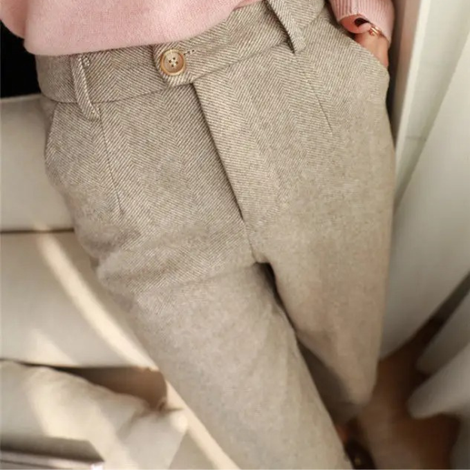 Men's Herringbone Wool Trousers – Tailored Fit