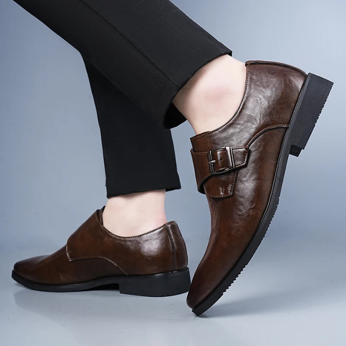 Men’s Full-Grain Leather Monk Shoes – Smart Style