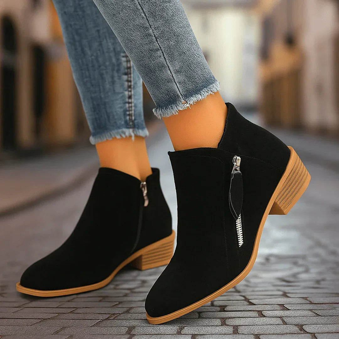 Women's Orthopedic Ankle Boots – Cushioned Low Block Heel